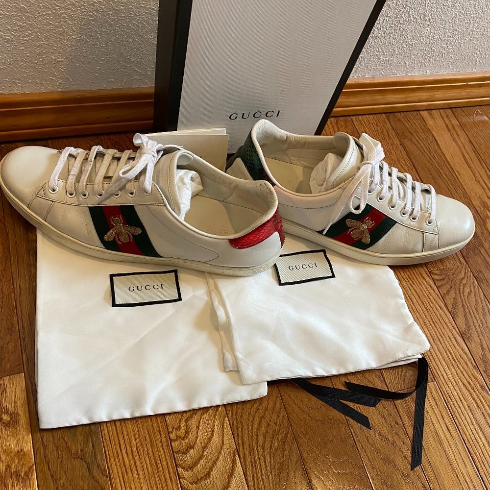 Gucci ace men's bee sneakers US 10 box w/dust bags
